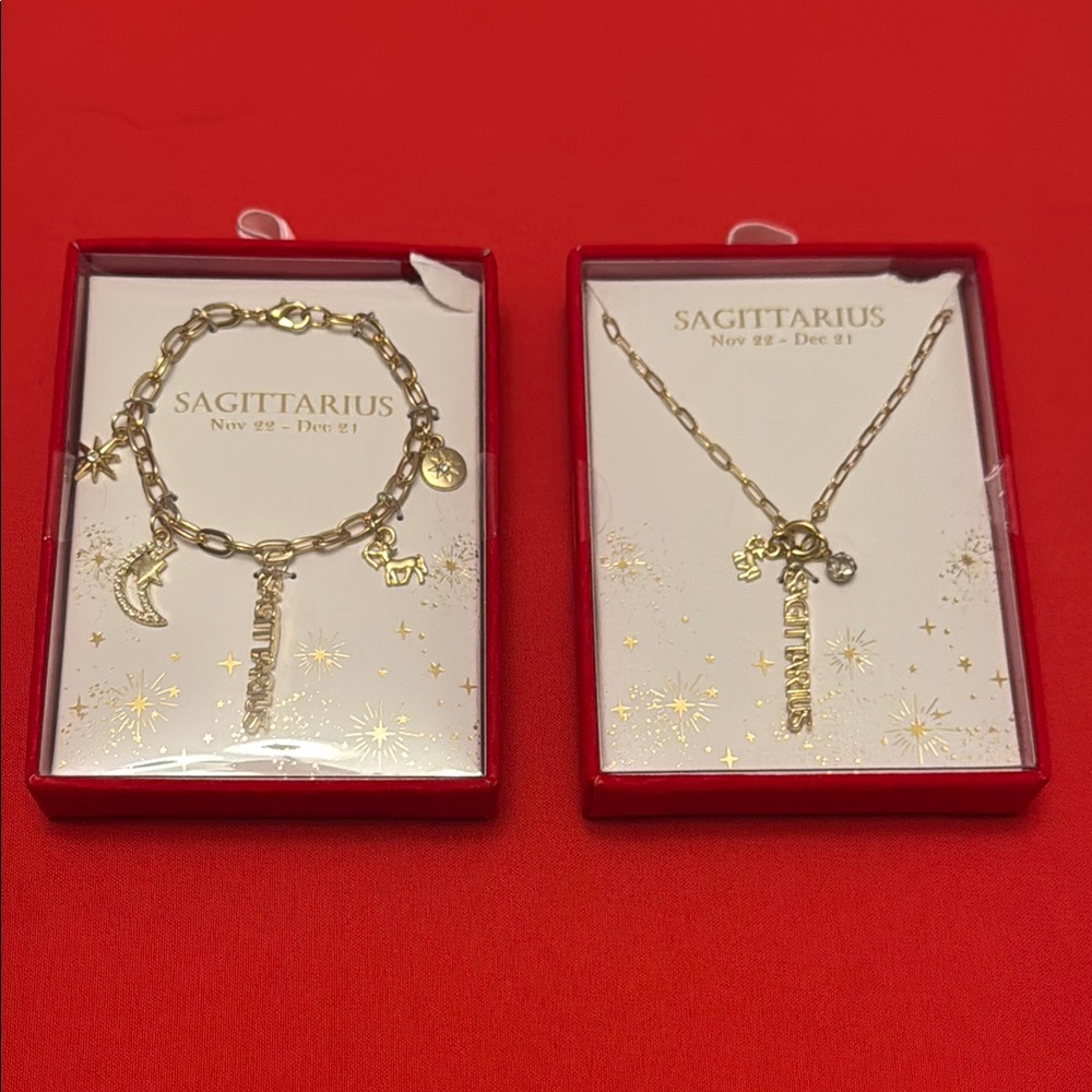 Sagittarius Zodiac Gold Jewelry Set New in Box